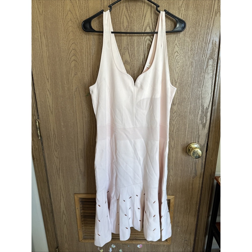 Ted Baker NWT $325 Full Needle Stitch Detailed Hem Mini Dress Size 6 Light Pink - Picture 4 of 13